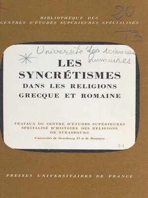 cover image of Les syncrétismes dans les religions grecque et romaine